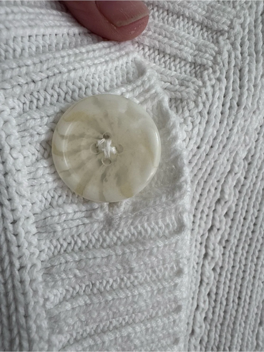 Vintage Classic Elements Chunky Knit White Cardigan Women’s Small or Girls Large